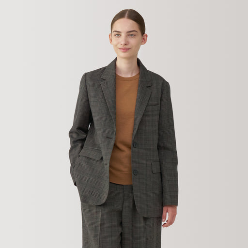 Women's Patterned Brushed Tailored Jacket MUJI