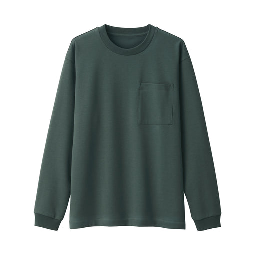 Men's Thermal Crew Neck Long Sleeve T-Shirt Dark Green MUJI