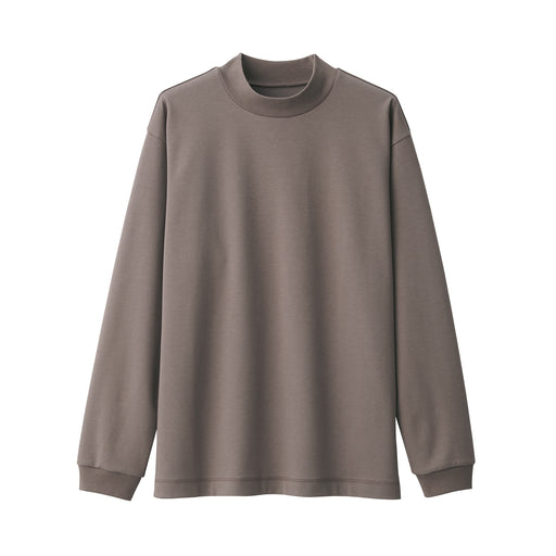 Men's Thermal Mock Neck Long Sleeve T-Shirt Mocha Brown MUJI