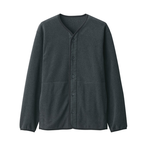 Men's Recyclable Fleece Cardigan Charcoal Gray MUJI