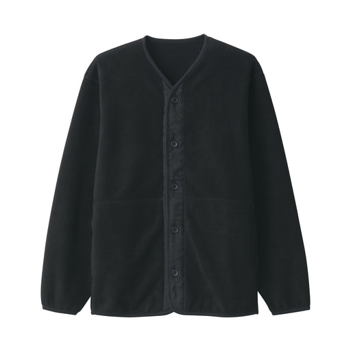 Men's Recyclable Fleece Cardigan Black MUJI