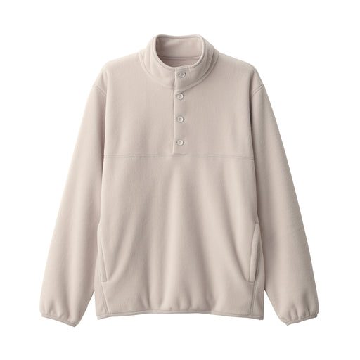 Men's Recyclable Fleece Pullover Light Beige MUJI