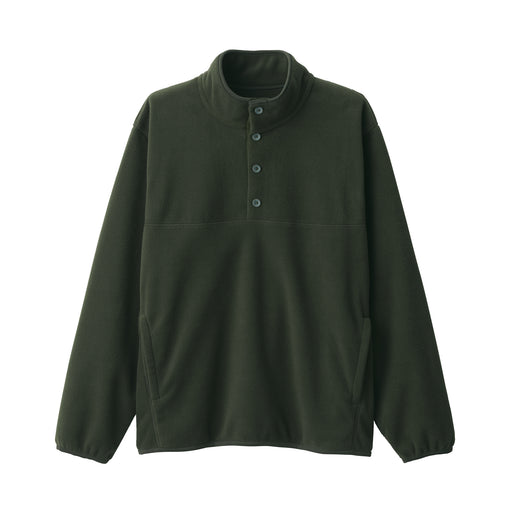 Men's Recyclable Fleece Pullover Khaki Green MUJI