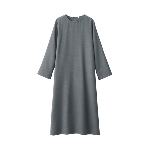 Women's Brushed Pullover Long Sleeve Dress Gray MUJI