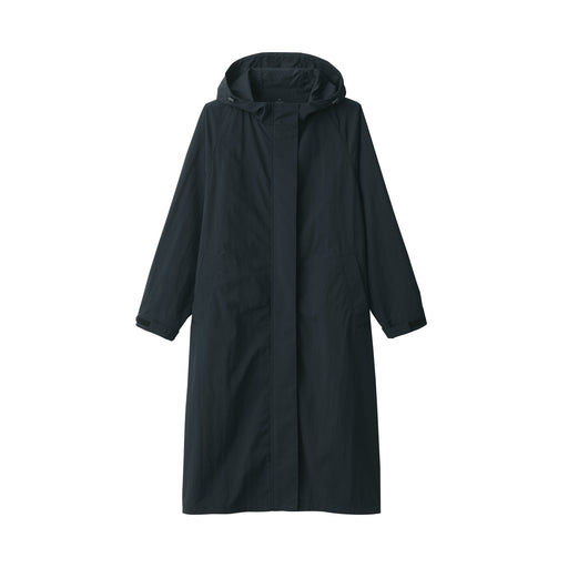 Women's Water Repellent Hooded Coat Black MUJI