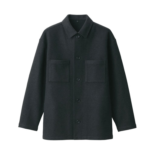 Men's Brushed Stretch Shirt Jacket Charcoal Gray MUJI