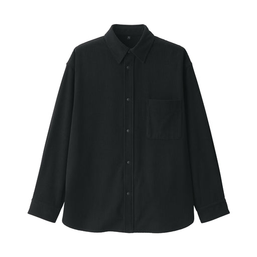 Men's Knit Corduroy Shirt Jacket Black MUJI