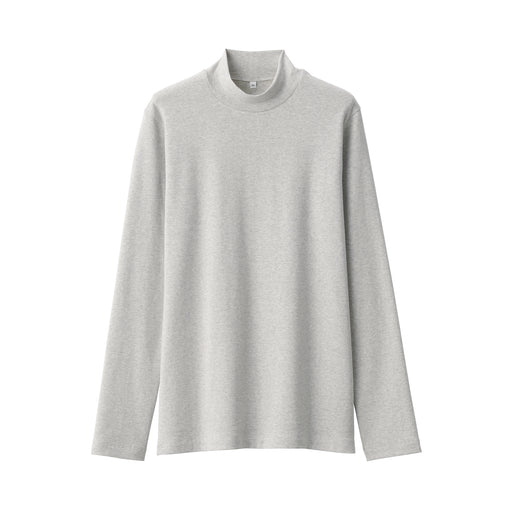 Women's Brushed Ribbed High Neck Long Sleeve T-Shirt Light Gray MUJI