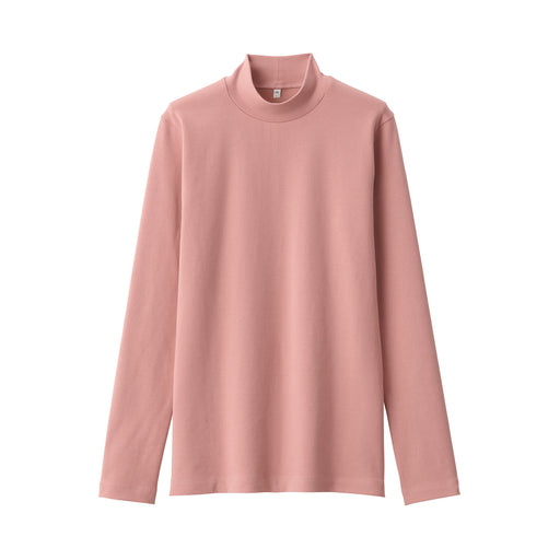 Women's Brushed Ribbed High Neck Long Sleeve T-Shirt Pink MUJI