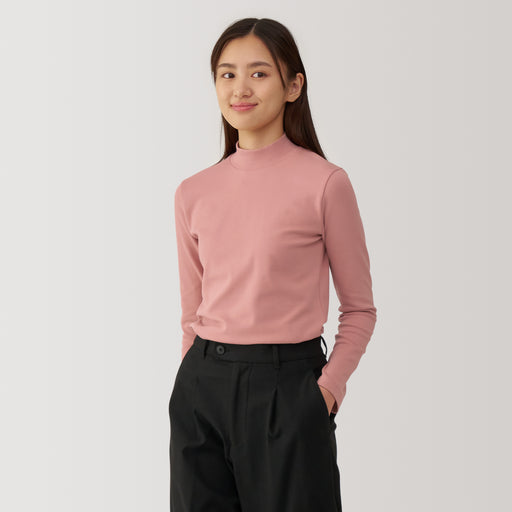 Women's Brushed Ribbed High Neck Long Sleeve T-Shirt MUJI