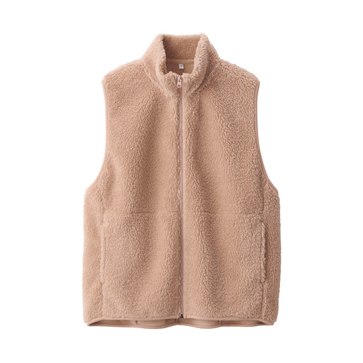 Women's Boa Fleece Vest Smoky Pink MUJI