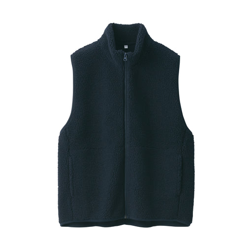 Women's Boa Fleece Vest Dark Navy MUJI