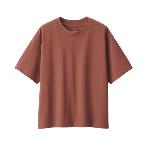 Women's Jersey Crew Neck Short Sleeve T-Shirt Brown MUJI