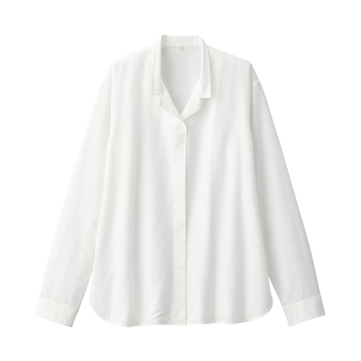 Labo Women's Silk Blend Open Collar Shirt White MUJI