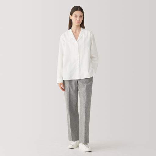 Labo Women's Silk Blend Open Collar Shirt MUJI