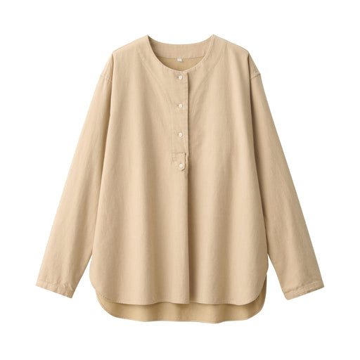 Labo Women's Brushed Cotton Twill Blouse Beige MUJI