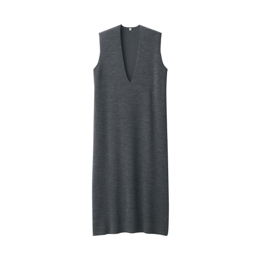 Labo Women's Double Face Knitted Dress Charcoal Gray MUJI