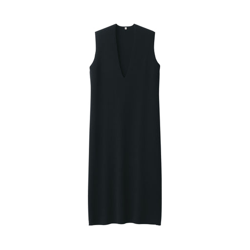 Labo Women's Double Face Knitted Dress Black MUJI