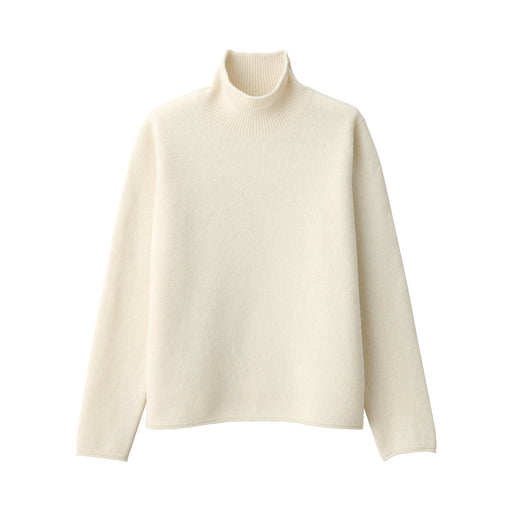 Labo Women's Yak Wool Blend Turtleneck Sweater Off White MUJI