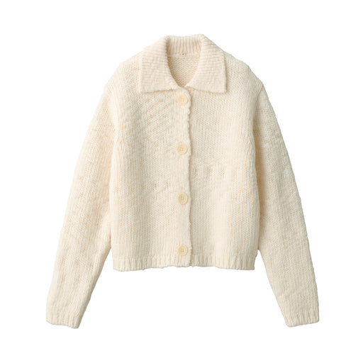 Labo Women's Low-Gauge Wool Collared Cardigan Off White MUJI