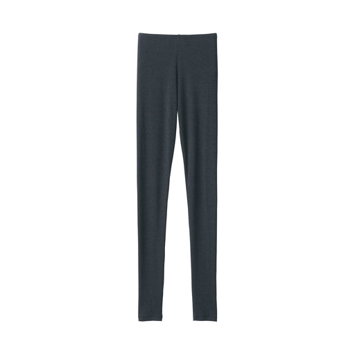 Labo Women's Lyocell Silk Ribbed Leggings Charcoal Gray MUJI