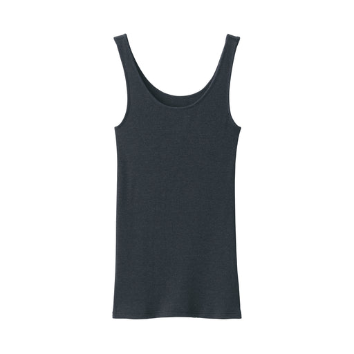 Labo Women's Lyocell Silk Ribbed Tank Top Charcoal Gray MUJI