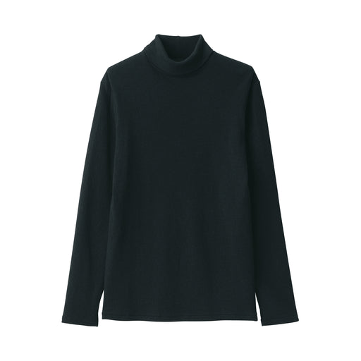 Labo Women's Cotton Cashmere Turtleneck T-Shirt Black MUJI