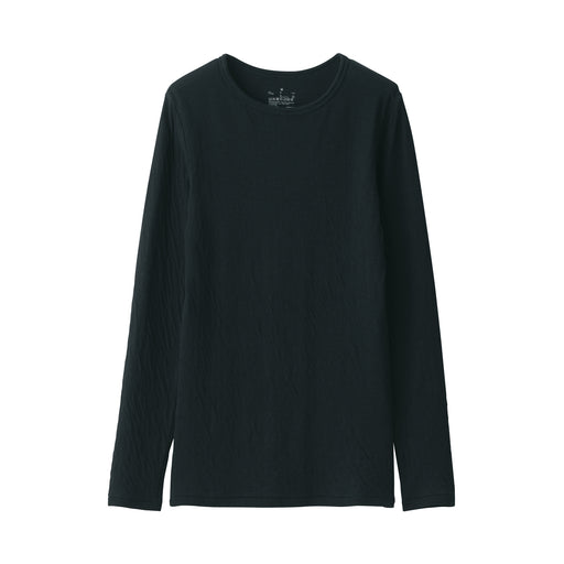 Labo Women's Cotton Cashmere Crew Neck T-Shirt Black MUJI