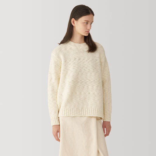 Labo Women's Low-Gauge Wool Crew Neck Sweater MUJI