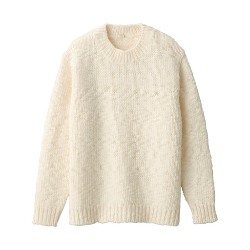 Labo Women's Low-Gauge Wool Crew Neck Sweater Off White MUJI