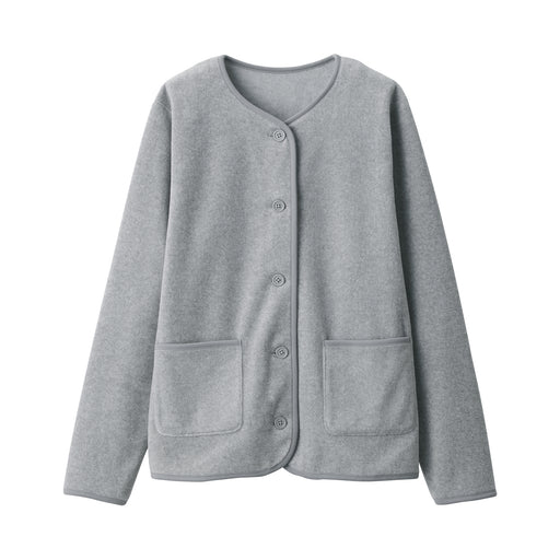 Women's Recyclable Fleece Cardigan Gray MUJI