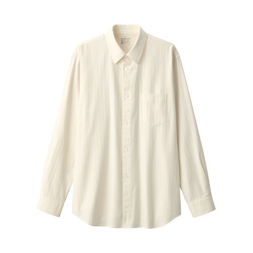 Labo Men's Brushed Cotton Twill Regular Collar Shirt Off White MUJI