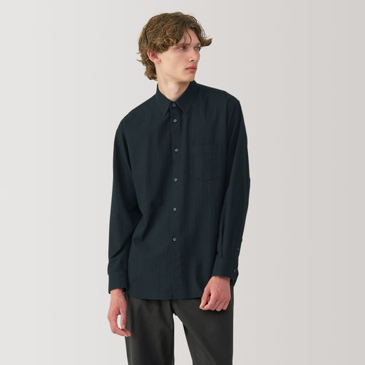 Labo Men's Brushed Cotton Twill Regular Collar Shirt MUJI