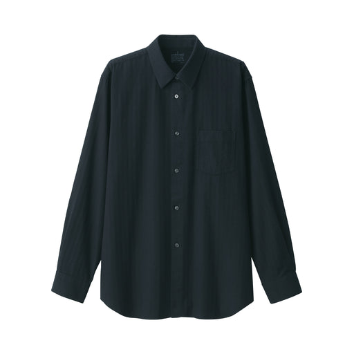 Labo Men's Brushed Cotton Twill Regular Collar Shirt Black MUJI