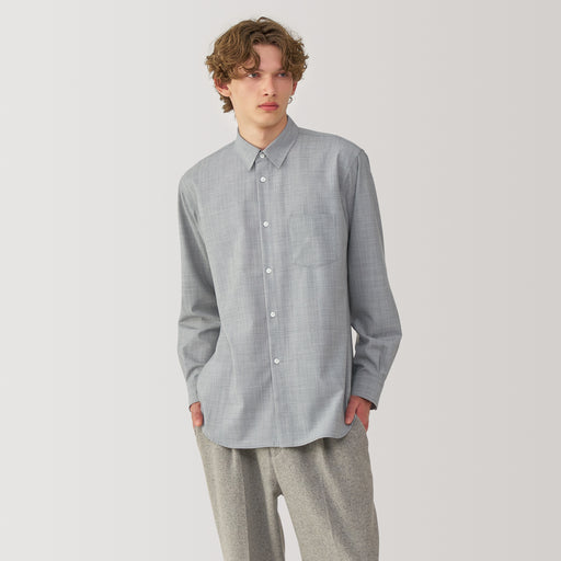 Labo Men's Wool Blend Regular Collar Shirt MUJI