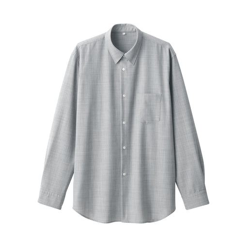 Labo Men's Wool Blend Regular Collar Shirt Light Gray MUJI