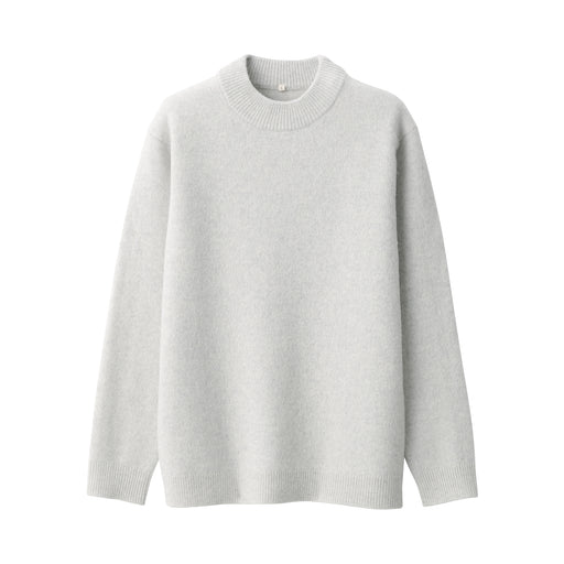 Labo Men's Milled Wool Mock Neck Sweater Light Gray MUJI