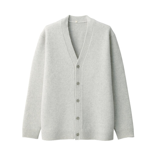 Labo Men's Milled Wool V Neck Cardigan Light Gray MUJI