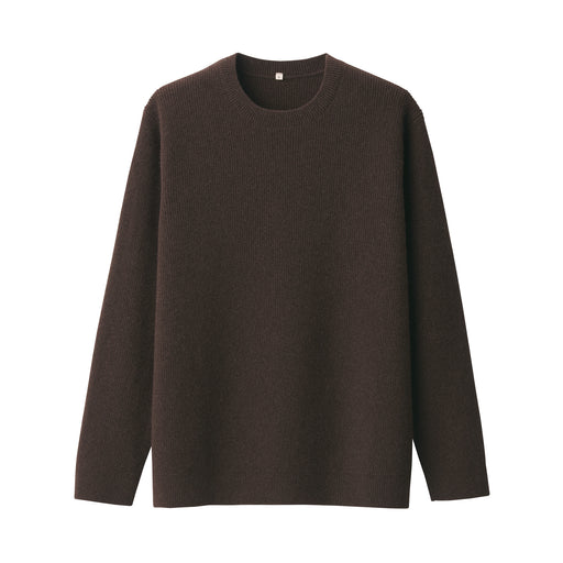 Labo Men's Natural Yak Wool Crew Neck Sweater Dark Brown MUJI