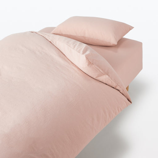 Washed Cotton Duvet Cover Pink MUJI