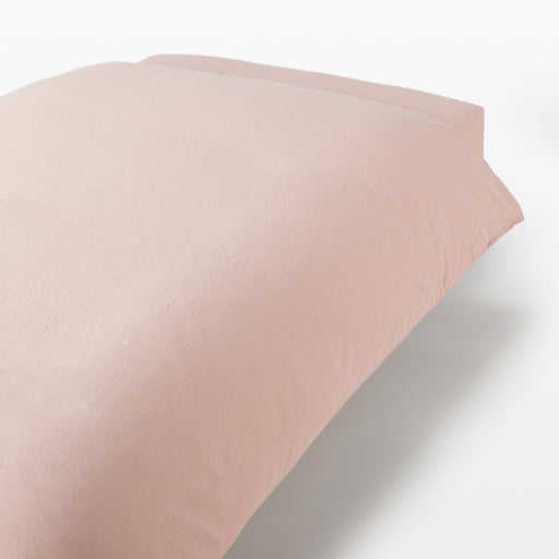 Washed Cotton Duvet Cover Pink MUJI