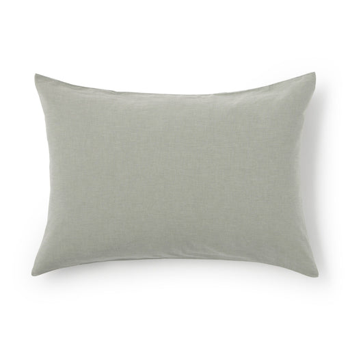 Washed Cotton Pillowcase Green MUJI