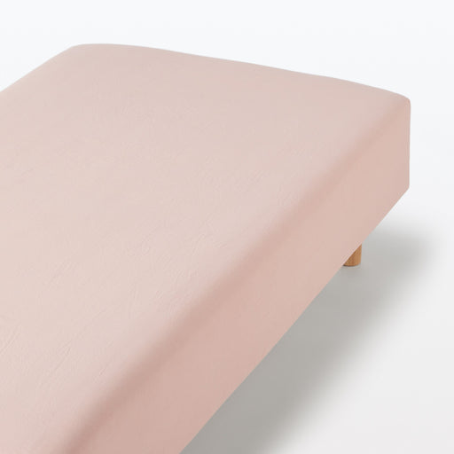 Washed Cotton Fitted Sheet Pink MUJI