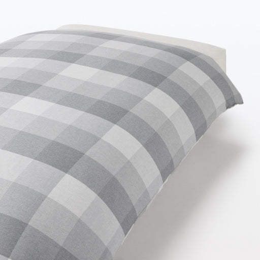 Cotton Flannel Patterned Duvet Cover Gray Check MUJI