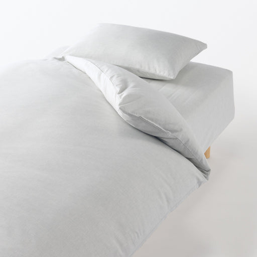 Cotton Flannel Pillowcase Light Gray MUJI