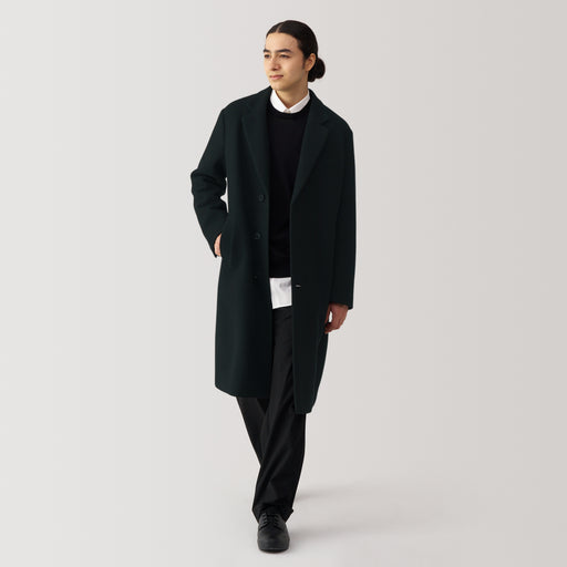 Men's Reclaimed Wool Blend Chester Coat MUJI