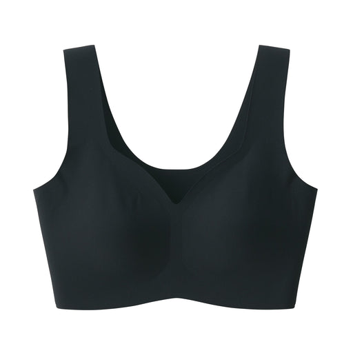 Women's Complete Seamless Half Top Bra Black MUJI