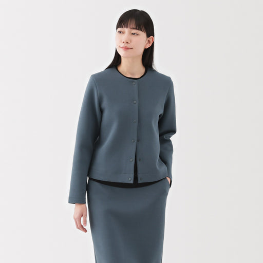 Women's Double Knitted Sweatshirt Cardigan MUJI