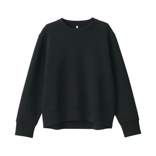 Women's Double Knitted Sweatshirt Black MUJI