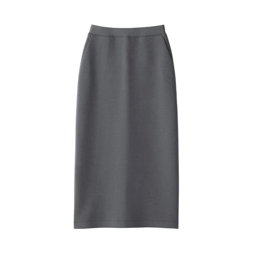 Women's Double Knitted Sweatshirt Skirt Charcoal Gray MUJI